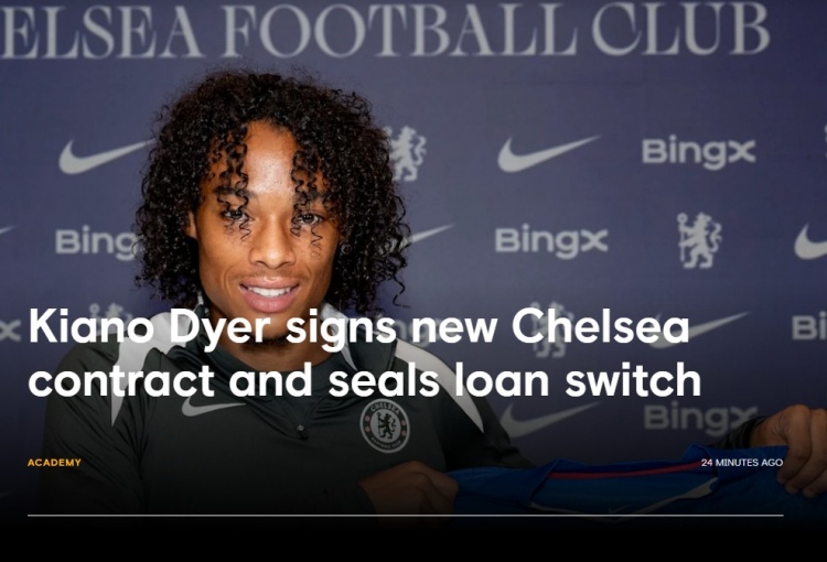 kaiyun-官方：切尔西续约中场小将迪尔至2030年，本赛季将租借荷甲福伦丹